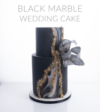 black marble wedding cake