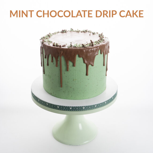 mint chocolate drip cake
