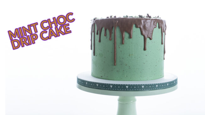 mint chocolate drip cake