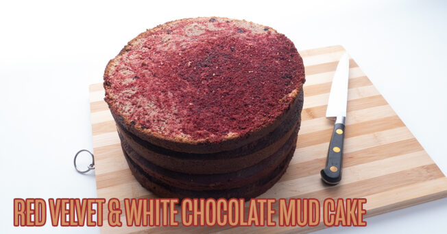 Red Velvet and White Chocolate Mud Cake