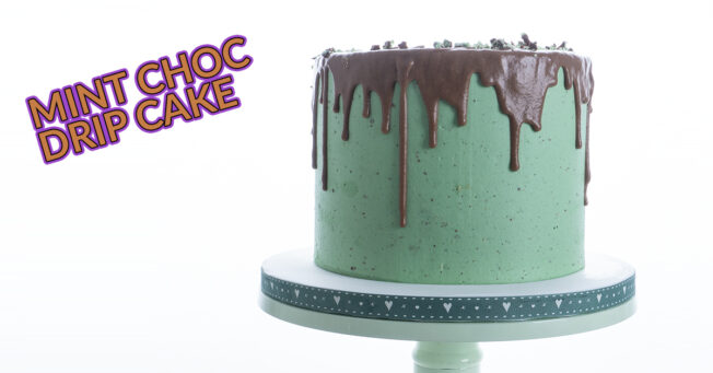 mint chocolate drip cake