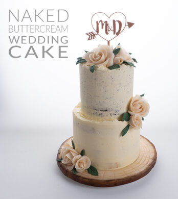 naked buttercream wedding cake
