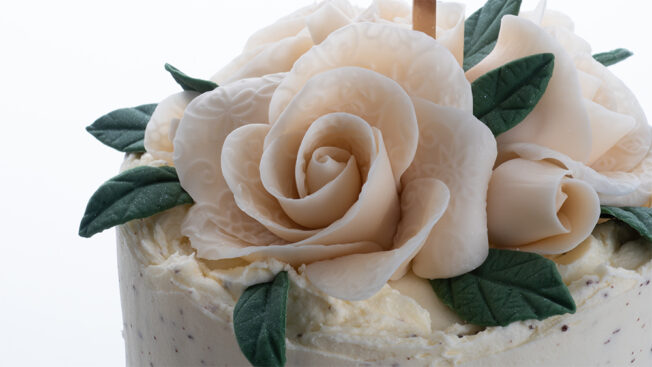 naked buttercream wedding cake