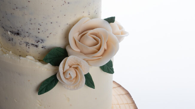 naked buttercream wedding cake