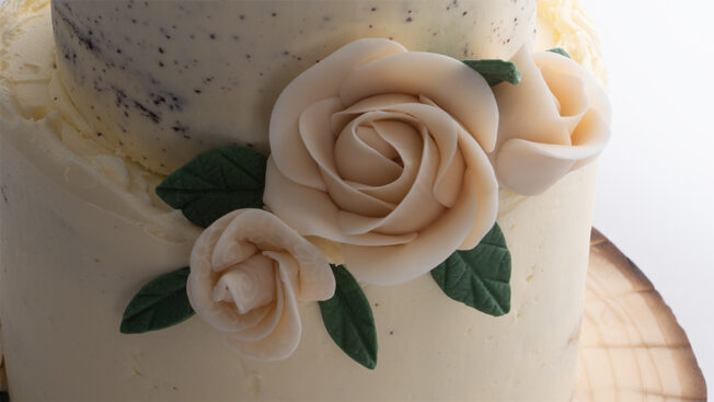 naked buttercream wedding cake