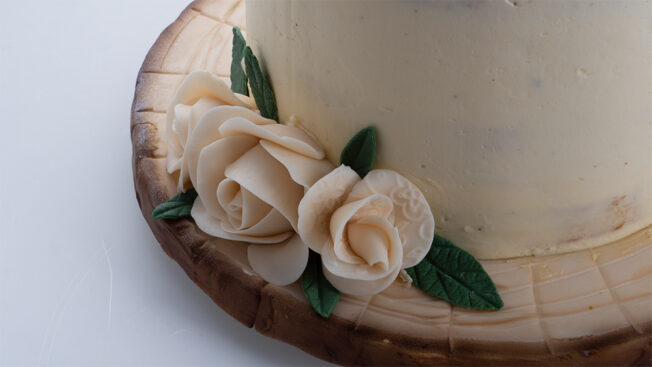 naked buttercream wedding cake