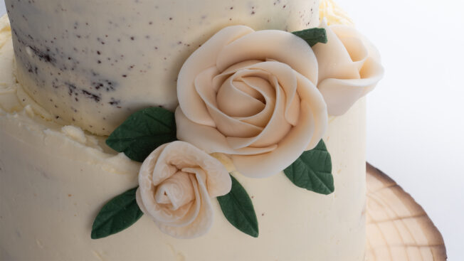 naked buttercream wedding cake