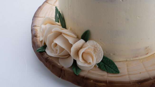 naked buttercream wedding cake