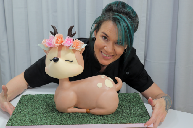 sculpted woodland deer