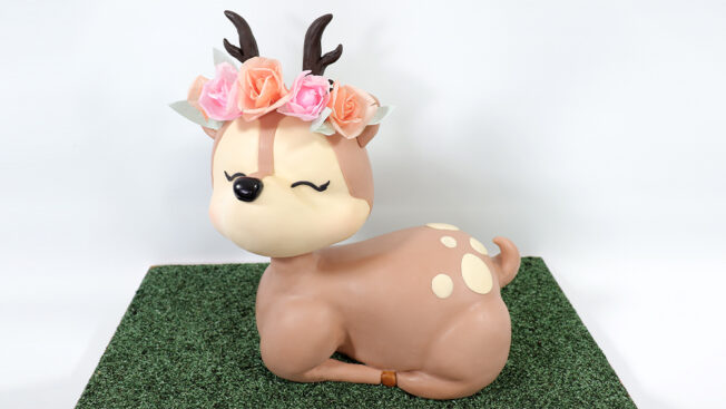 sculpted woodland deer