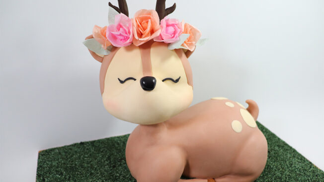 sculpted woodland deer