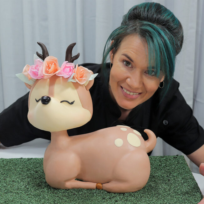 sculpted woodland deer