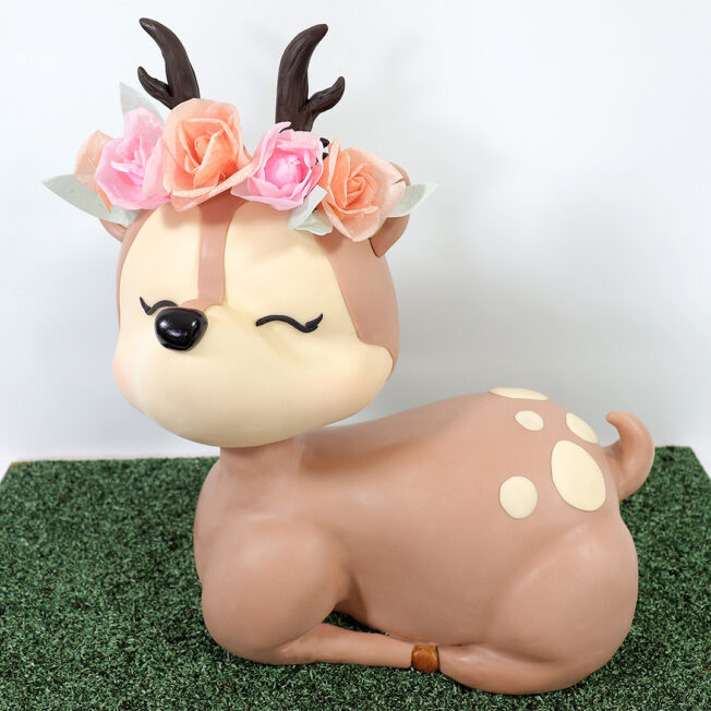 sculpted woodland deer