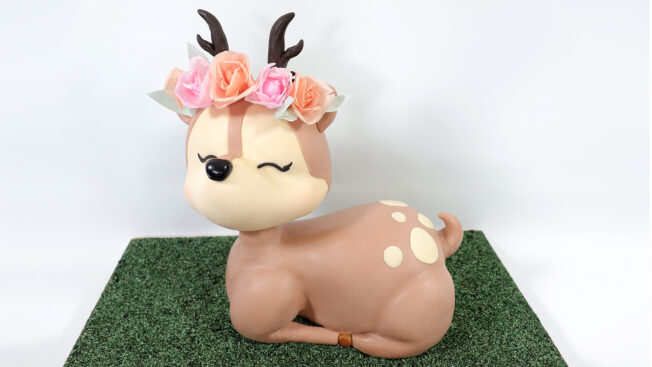 sculpted woodland deer