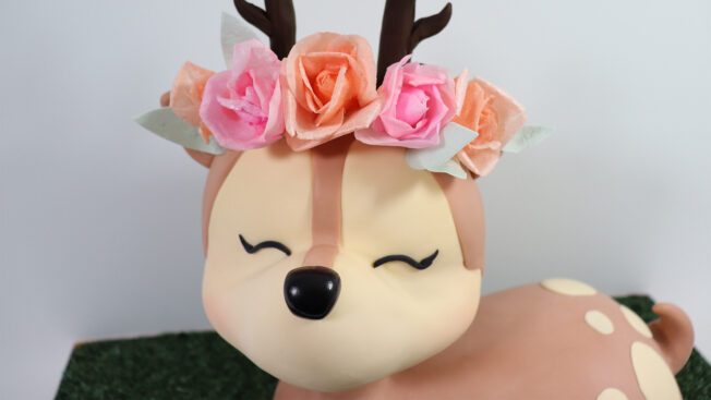 sculpted woodland deer