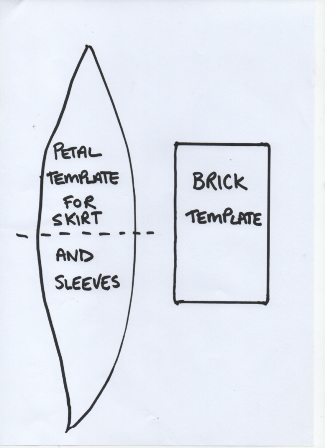 Petal template for skirt & sleeves & brick template
