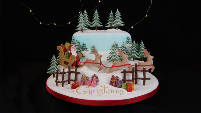 santas sleigh ride full cake