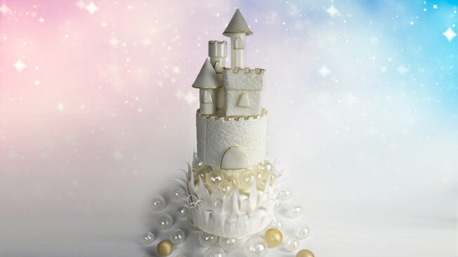 isomalt castle full cake shot
