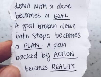 Goals written down