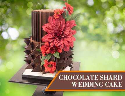 chocolate shard wedding cake