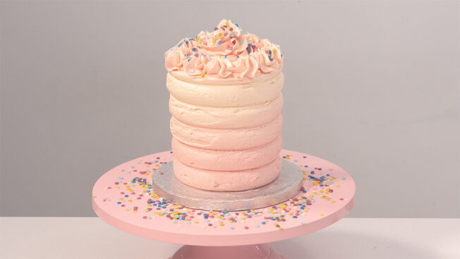 pink ombre cake full shot