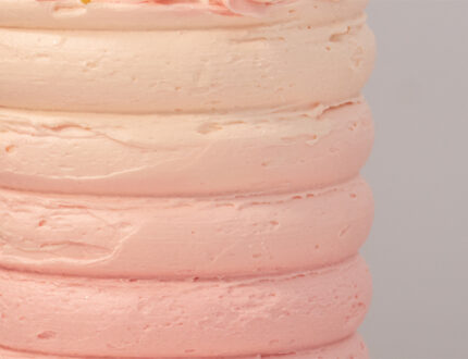 pink ombre cake side shot