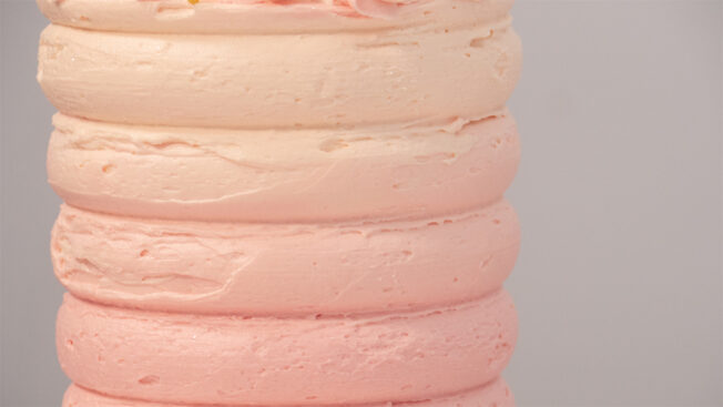 pink ombre cake side shot