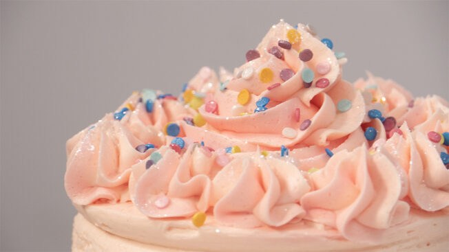 pink ombre cake top