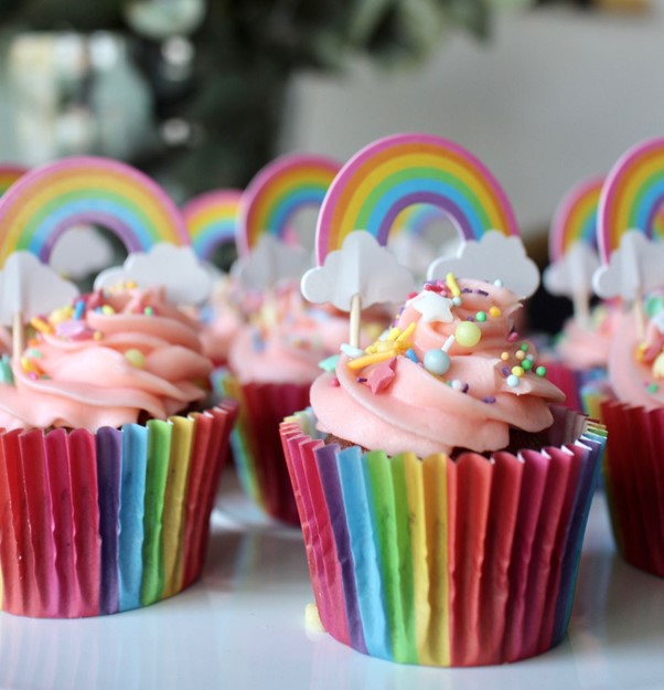 Rainbow cupcakes