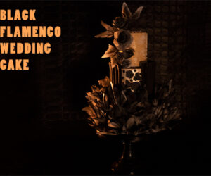 black flamenco wedding cake feature