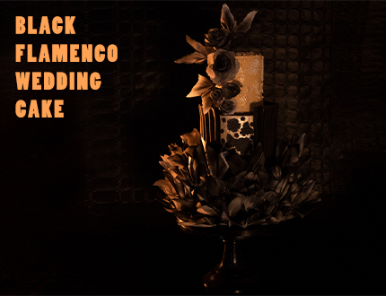 black flamenco wedding cake feature