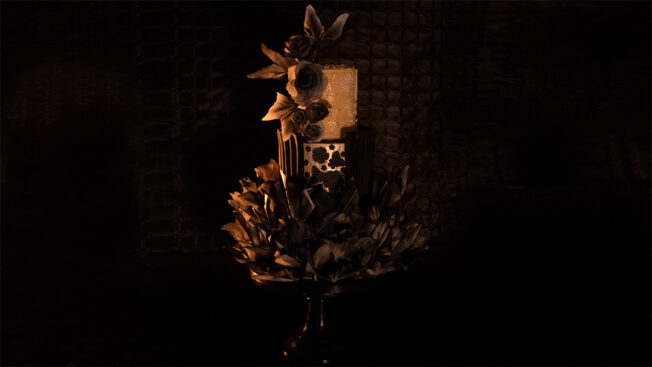 black flamenco wedding cake full shot