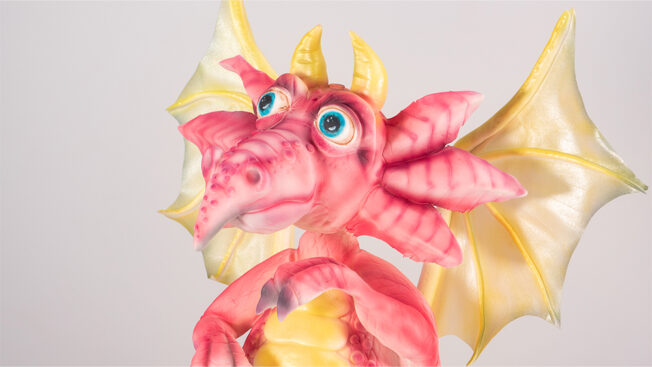 Standing dragon head close up
