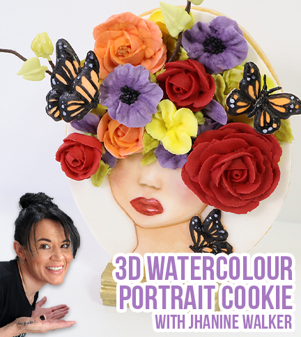 3D Watercolour Portrait Cookie – Bite Sized