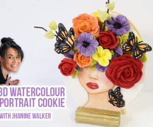 3d watercolour portrait cookie