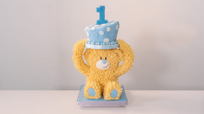 1st birthday cake full shot