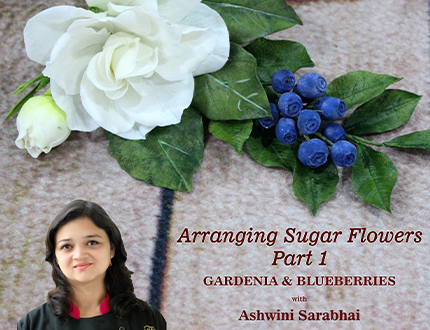 Sugar Flower Arranging Gardenia and Blueberries