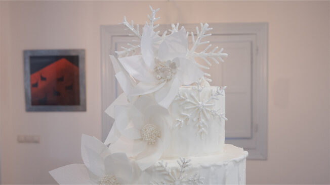 Frozen Winter Wedding Cake Top