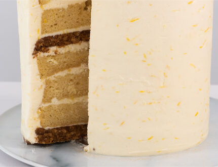 Layered Lemon Cake Cut