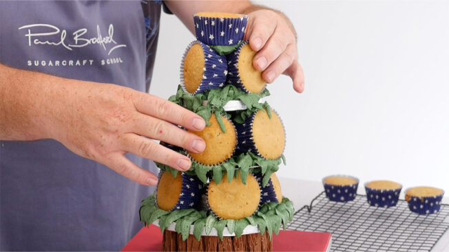 Cupcake Christmas Tree Before