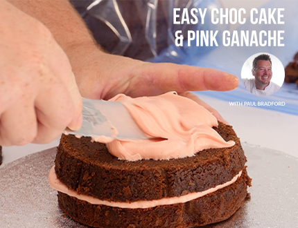Simple Chocolate Cake and Pink Ganache