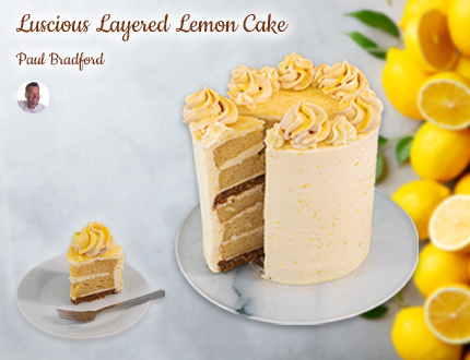 Luscious layered lemon cake feature