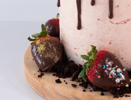 Chocolate Strawberry Drip Cake Board