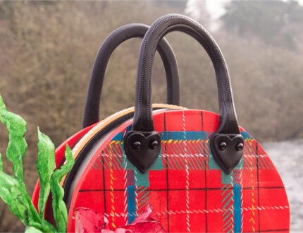 Tartan handbag handles