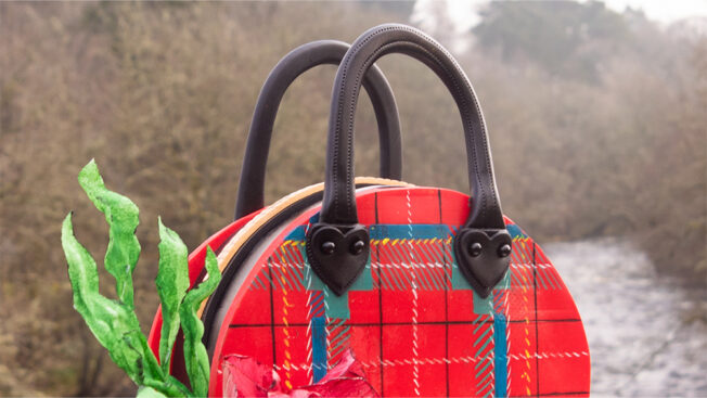 Tartan handbag handles