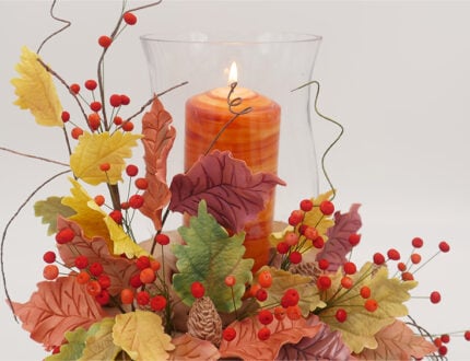Autumn night candle