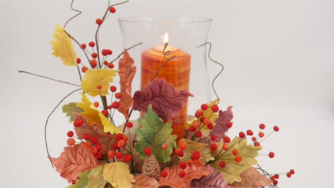 Autumn night candle