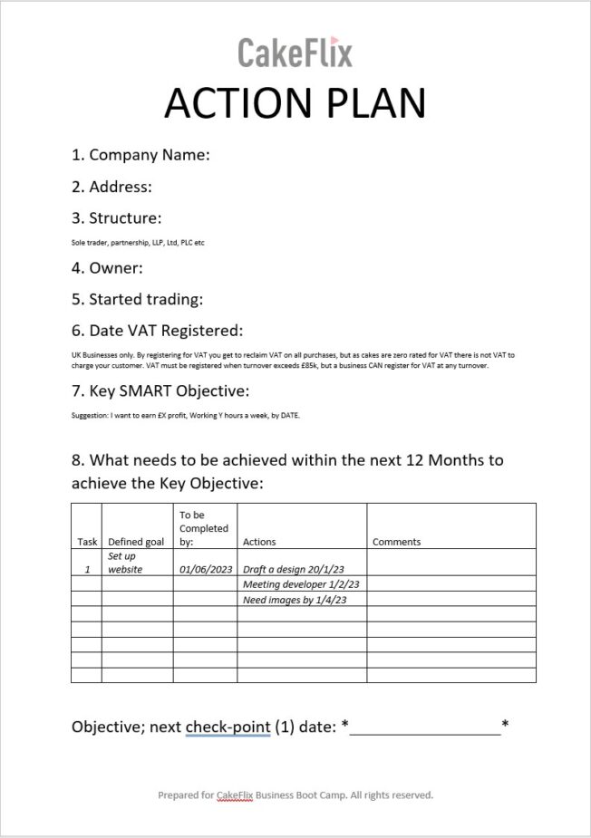 Action Plan Page 1