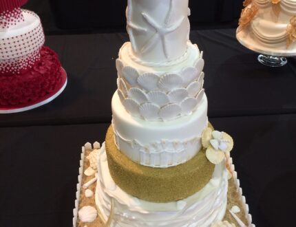 Mish beach wedding cake
