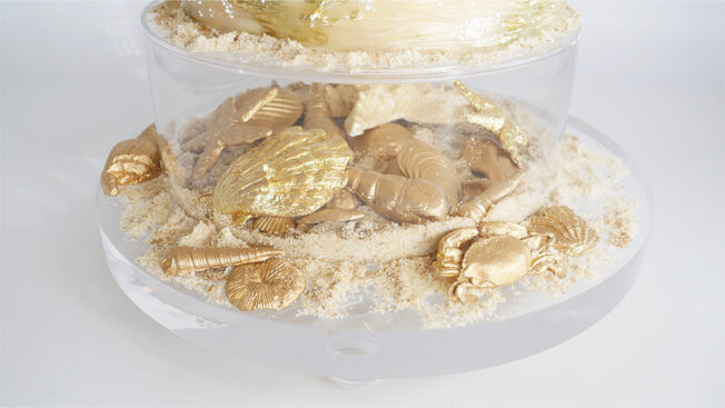 Golden beach wedding cake bottom